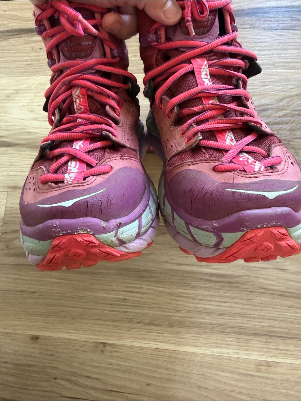 Rare Hoka One One Tor Ultra Hi WP Trail Hiking Boots Dark Plum Size 7 Women - Picture 4 of 12